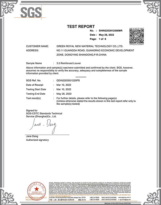 SGS Test Report